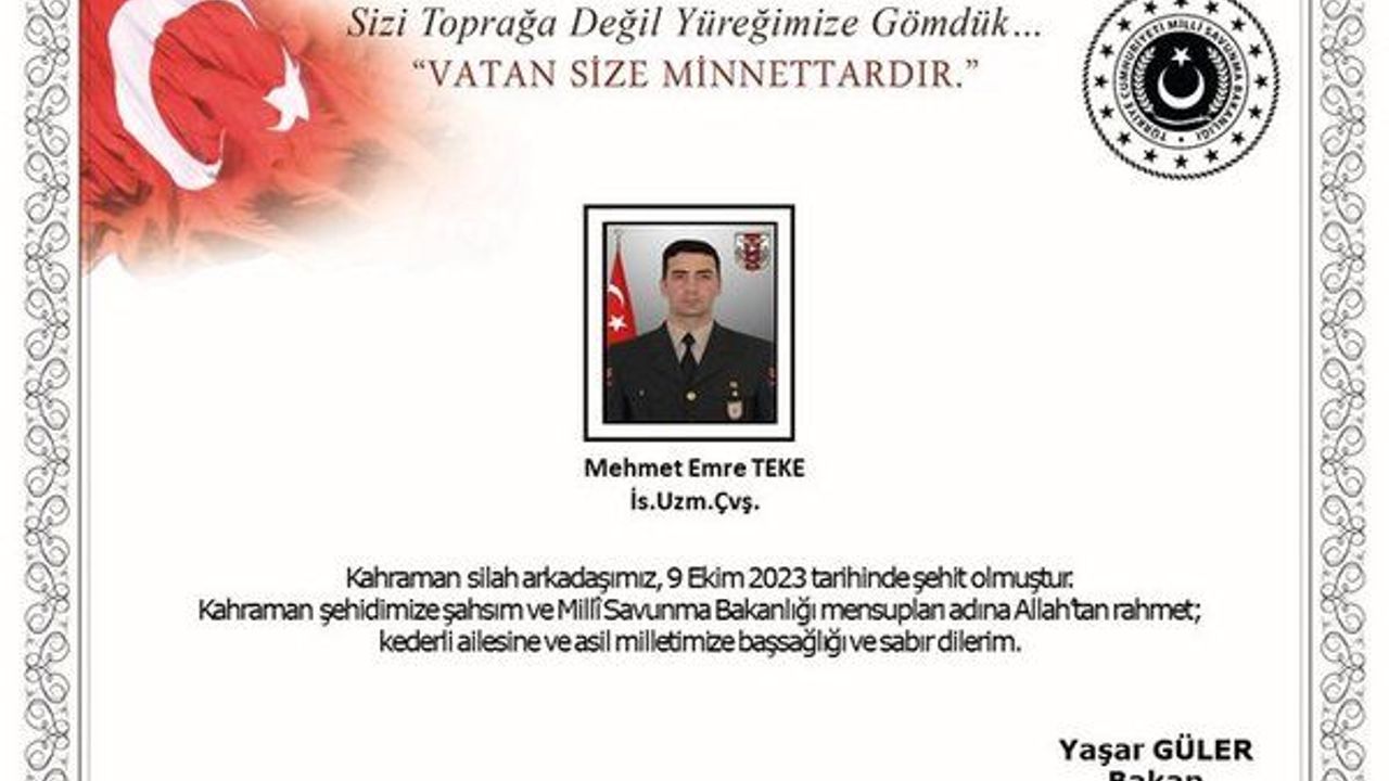Pençe-Kilit Operasyonu bölgesinde yaralanan asker şehit oldu