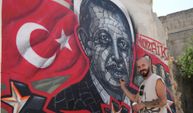 Gaziantep’te Erdoğan portresini duvara işledi