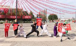 Gaziantep'te sporculardan wushu kung fu gösterisi!