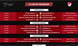 Trendyol Süper Lig'de 31. hafta maçlarının programı.