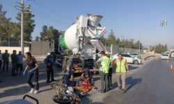 Gaziantep'te beton mikseri ve motosiklet çarpıştı!