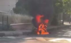 Gaziantep’te alev alan motosiklet ateş topuna döndü