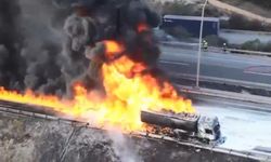 Gaziantep Güzergahında Mazot Yüklü Tanker Alev Aldı