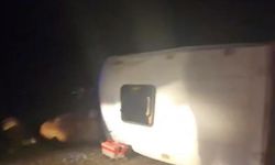 İşçi Minibüsü Devrildi