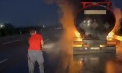 Gaziantep yolunda tanker yangını