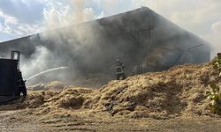 Gaziantep'te samanlık yangınına müdahale sürüyor