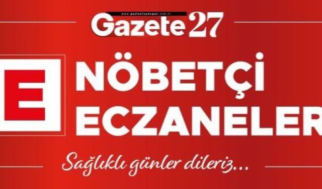 Gaziantep Şehitkamil Nöbetçi Eczane Bugün 19 Aralık Salı 2023