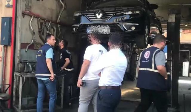 Gaziantep'te abart egzoz takan işyerine baskın