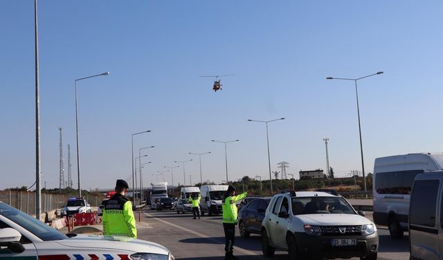 Gaziantep otoyolunda cayrokopter destekli denetim