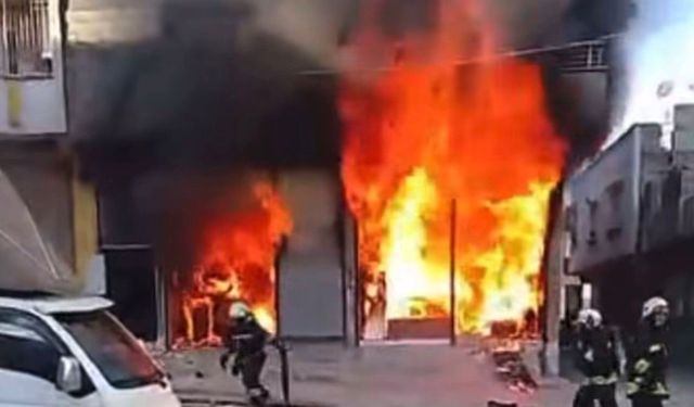 Gaziantep’te iş yerinde korkutan alevler