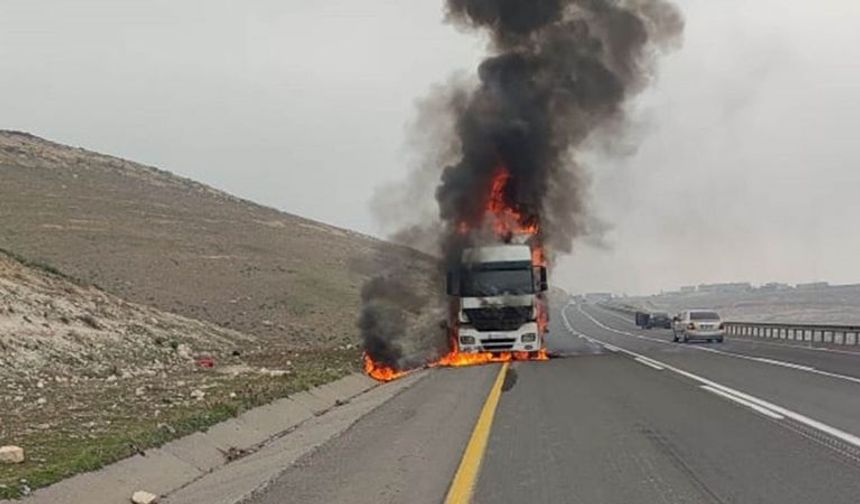 Seyir Halindeki Tır Alev Topuna Döndü