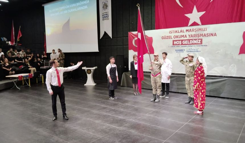 Şahinbeyli Öğrenciler İstiklal Marşını En Güzel Okumak İçin Yarıştı