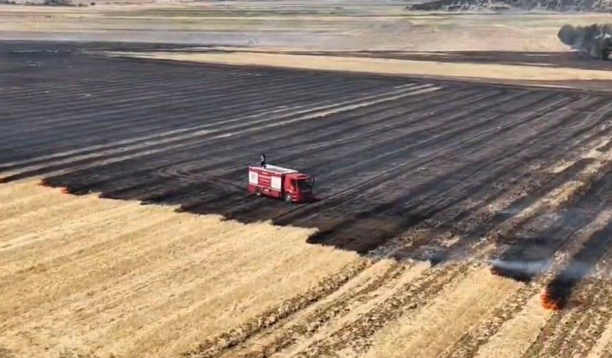 Gaziantep'te Hasat Sonrası Korkutan Yangın