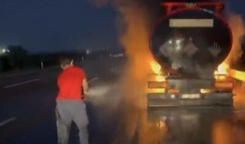 Gaziantep yolunda tanker yangını