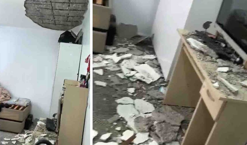 Gaziantep’te deprem sonrası evde kısmi çökme