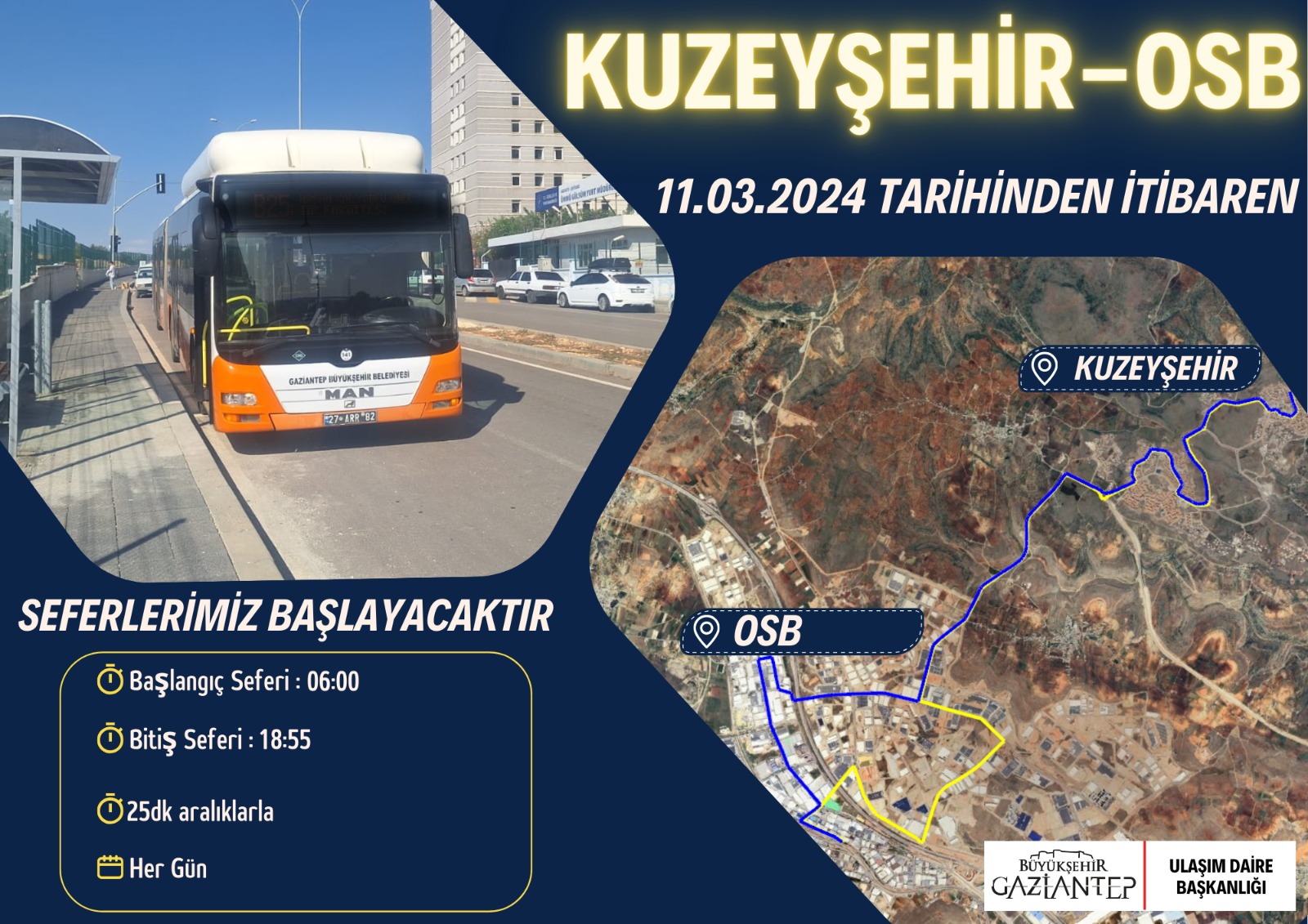 Gazi̇antep Büyükşehi̇r 3 Yeni̇ Otobüs Hattini Hi̇zmete Açiyor (1)