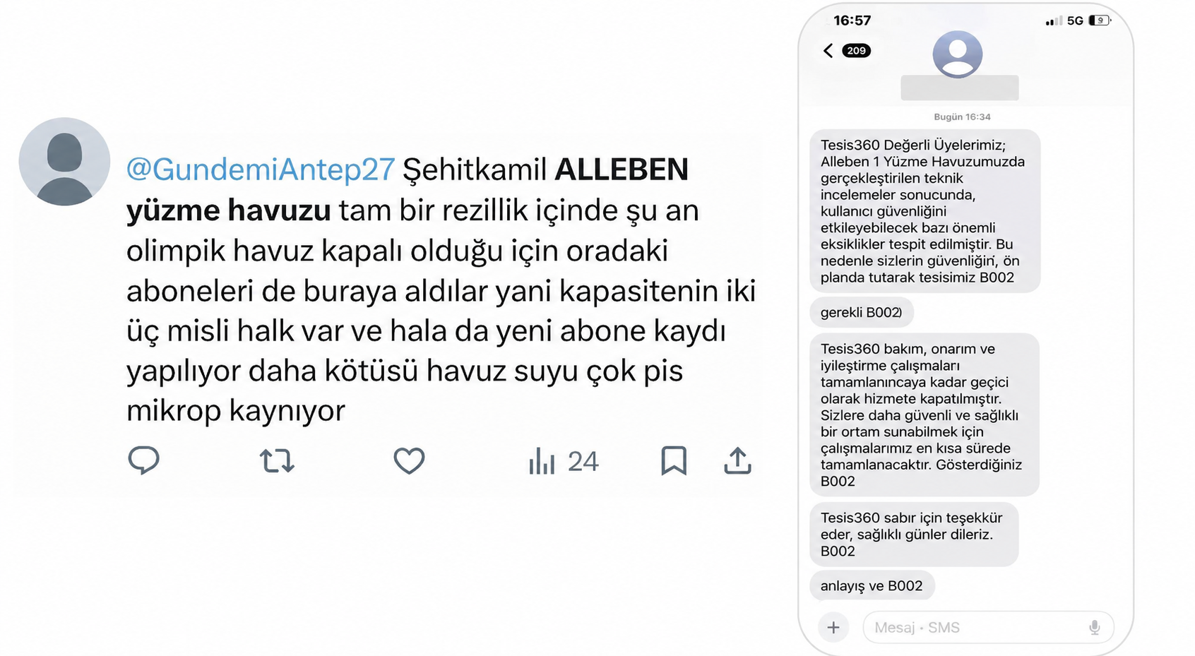 Alleben Yüzme Mesaj